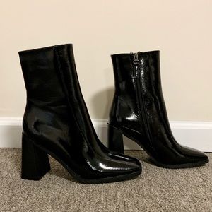 *NWOT* Patent Leather Ankle Boots, Size 7